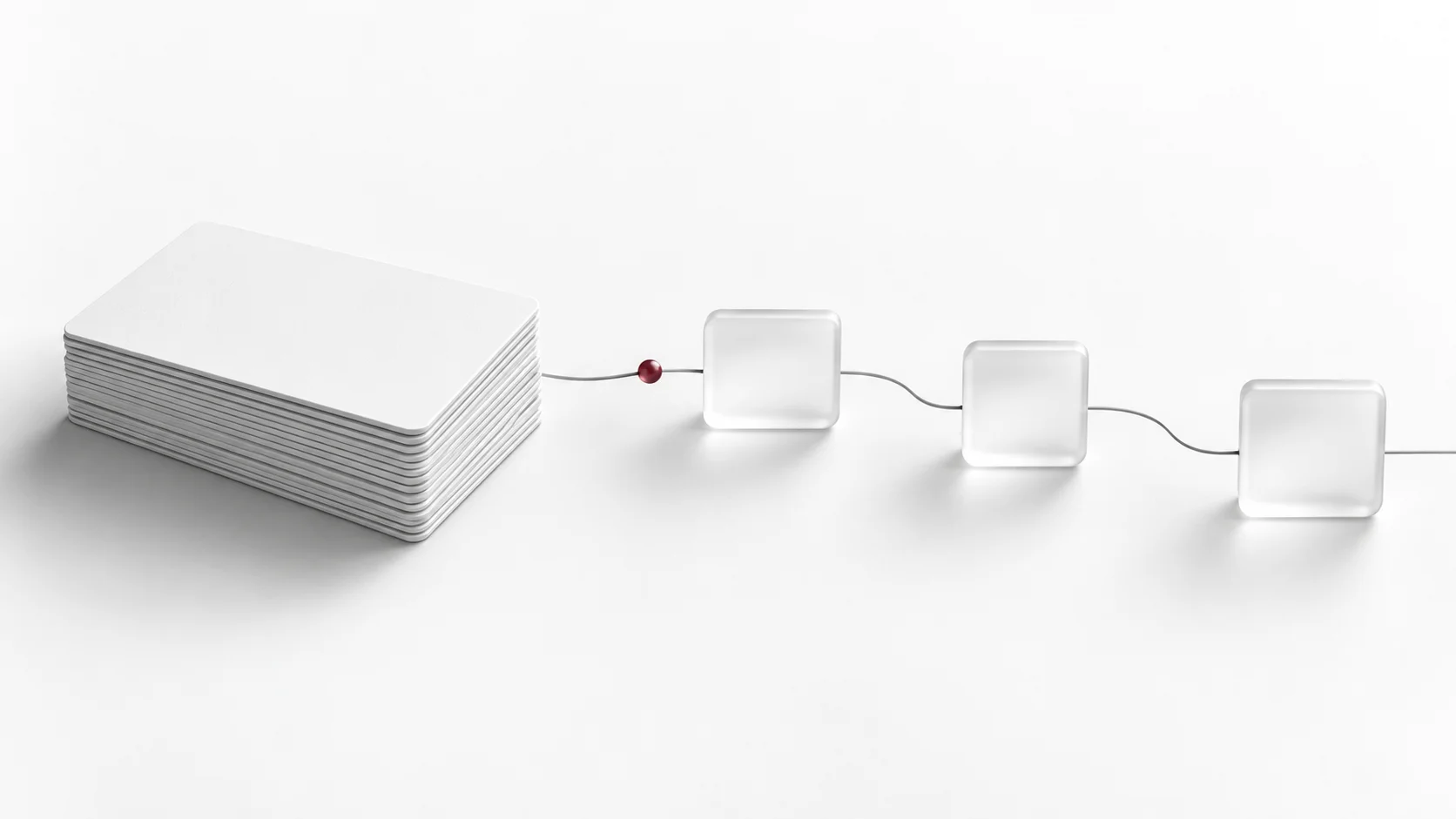 Software access cards beside connected workflow blocks