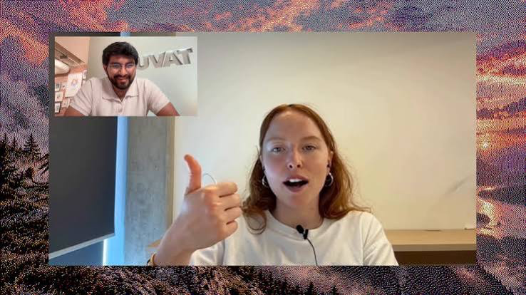 Tavus Griffin video call with a man in a small inset and an AI-generated woman on the main screen
