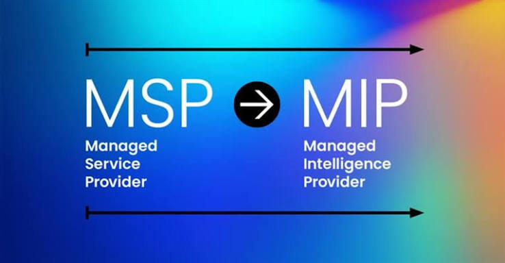 Graphic showing the shift from Managed Service Provider to Managed Intelligence Provider