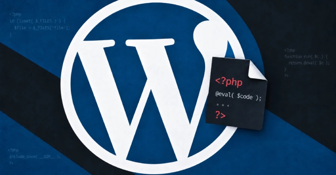 WordPress logo with PHP code illustrating the PHP security alert